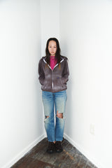 Dyed Zip-up Hoody / Dark brown