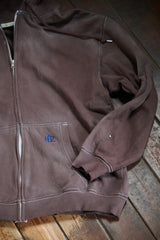 Dyed Zip-up Hoody / Dark brown