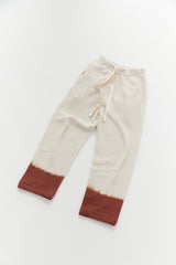 Summer knit pants / Ivory × Brown
