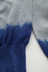 Summer knit polo / Gray × Blue