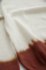 Summer knit polo / Ivory × Brown