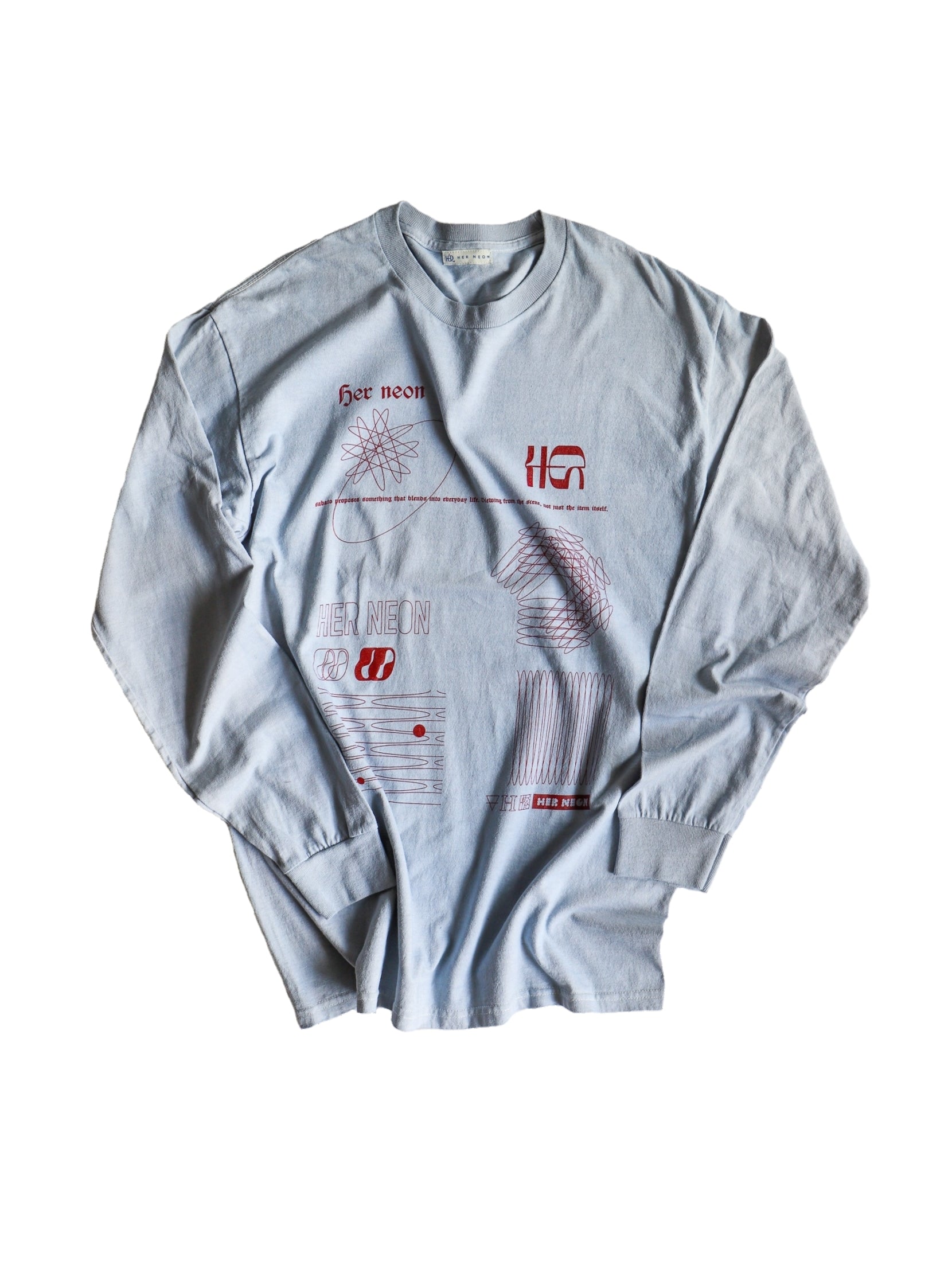 REACTIVE DYE L/S TEE / HOLE - PEARL GREY