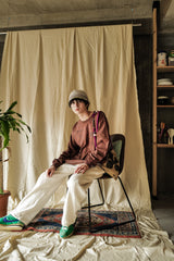 Reactive dye L/S tee / Hole - Dark brown