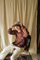 Reactive dye L/S tee / Hole - Dark brown