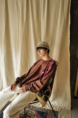 Reactive dye L/S tee / Hole - Dark brown