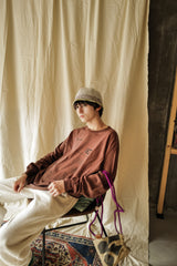 Reactive dye L/S tee / Hole - Dark brown