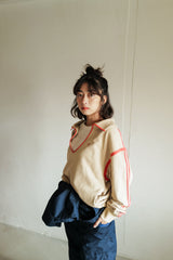 DEEP SKIPPER SWEAT / BEIGE × RED