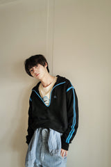 DEEP SKIPPER SWEAT / BLACK × BLUE