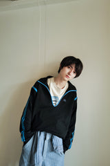 DEEP SKIPPER SWEAT / BLACK × BLUE