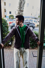 Dyed Zip-up Hoody / Dark brown