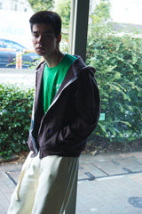 Dyed Zip-up Hoody / Dark brown