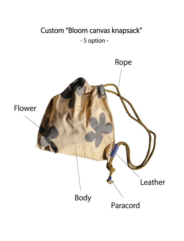 Custom ”Bloom canvas knapsack” /  Large (beige)