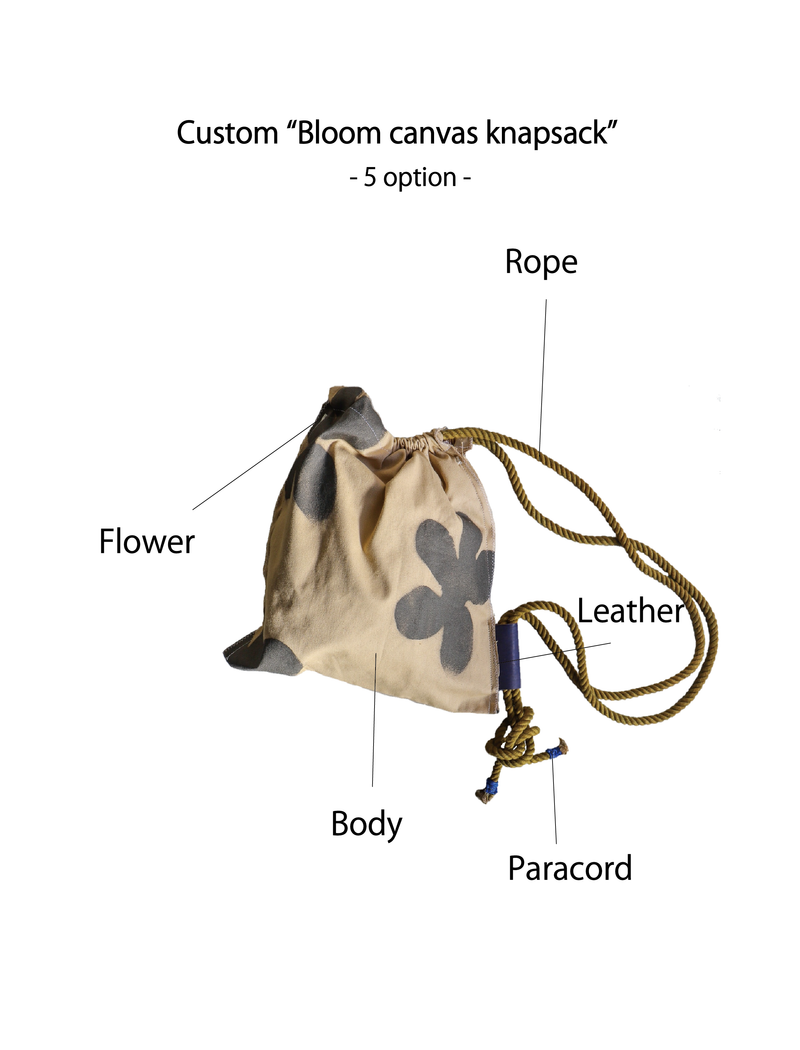 Custom ”Bloom canvas knapsack” / Mediam (beige)