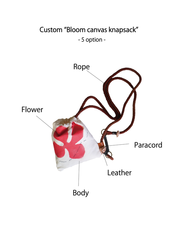 Custom ”Bloom canvas knapsack”  Small (kinari)