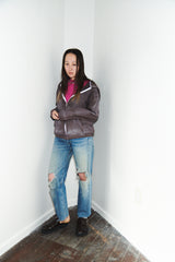 Dyed Zip-up Hoody / Dark brown