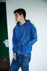 Dyed Zip-up Hoody / Blue