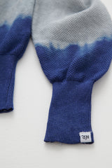 Summer knit polo / Gray × Blue