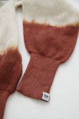 Summer knit polo / Ivory × Brown