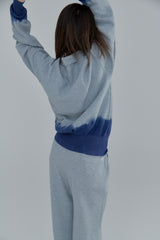 Summer knit polo / Gray × Blue