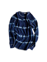 Tie-dye waffle pullover / Navy-blue