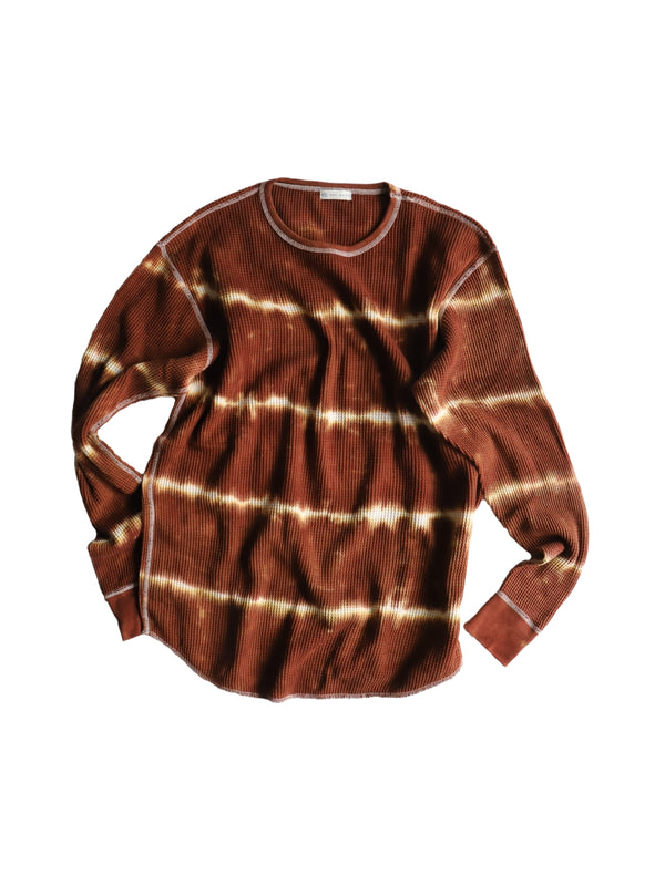 Tie-dye waffle pullover / Brown