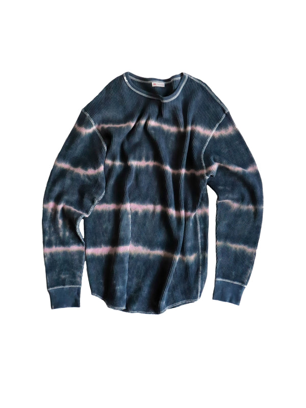 Tie-dye waffle pullover / Charcoal pink