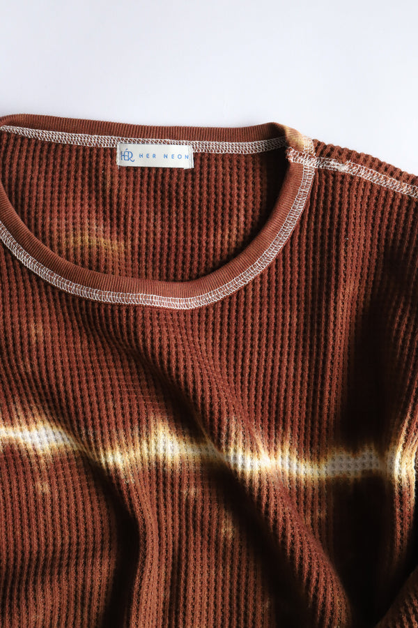 Tie-dye waffle pullover / Brown