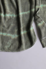 Tie-dye waffle pullover / Gray × mint
