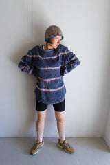 Tie-dye waffle pullover / Charcoal pink