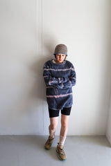 Tie-dye waffle pullover / Charcoal pink