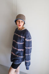 Tie-dye waffle pullover / Charcoal pink