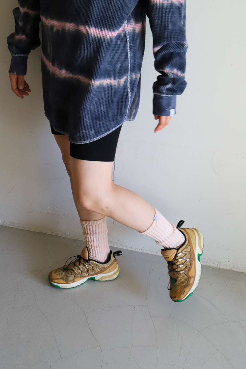 Tie-dye waffle pullover / Charcoal pink