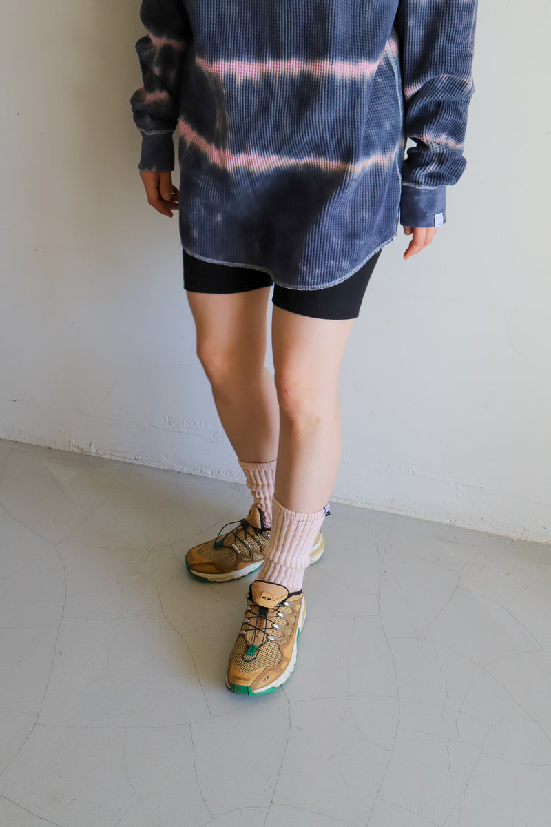Tie-dye waffle pullover / Charcoal pink