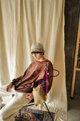 Custom ”Bloom canvas knapsack” Small (beige)