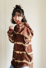 Tie-dye waffle pullover / Brown