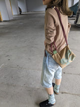 Custom ”Bloom canvas knapsack” Small (beige)
