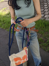 Custom ”Bloom canvas knapsack”  Small (kinari)