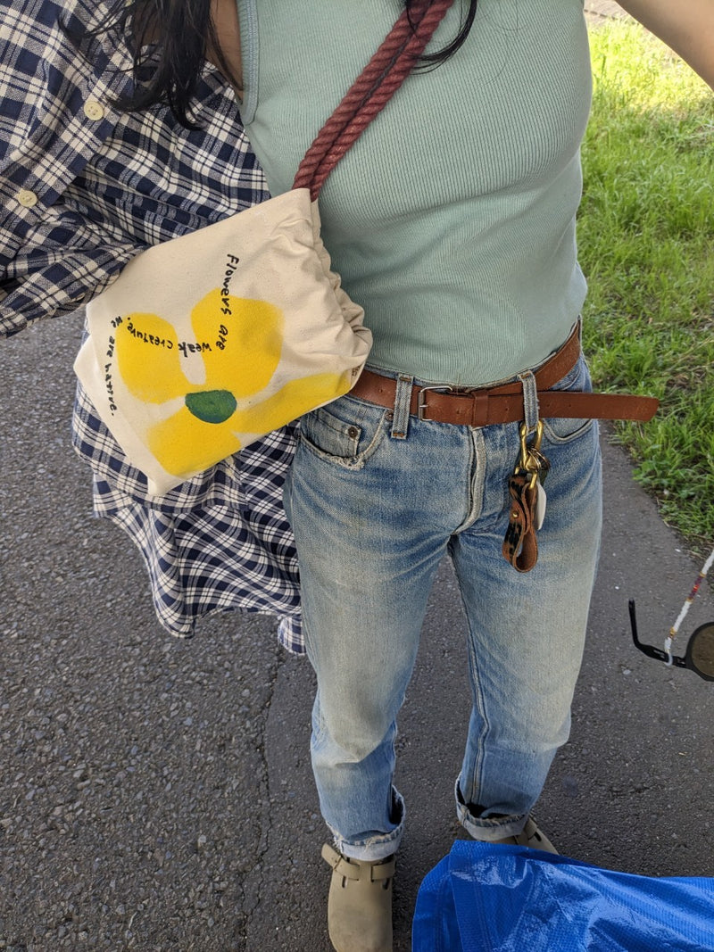 Custom ”Bloom canvas knapsack”  Small (kinari)
