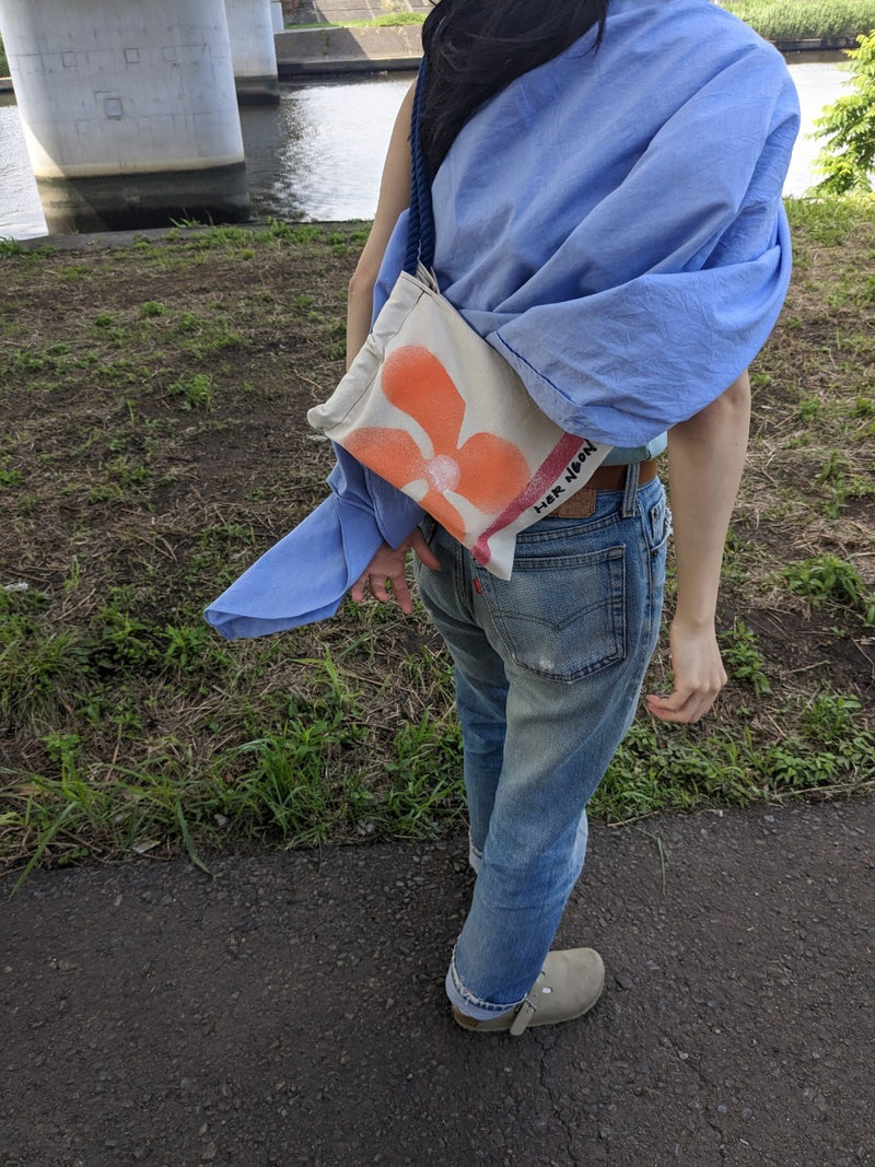 Custom ”Bloom canvas knapsack”  Small (kinari)