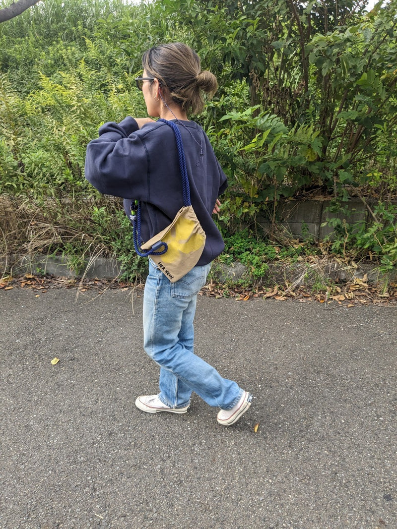 Custom ”Bloom canvas knapsack” Small (beige)