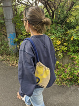 Custom ”Bloom canvas knapsack” Small (beige)