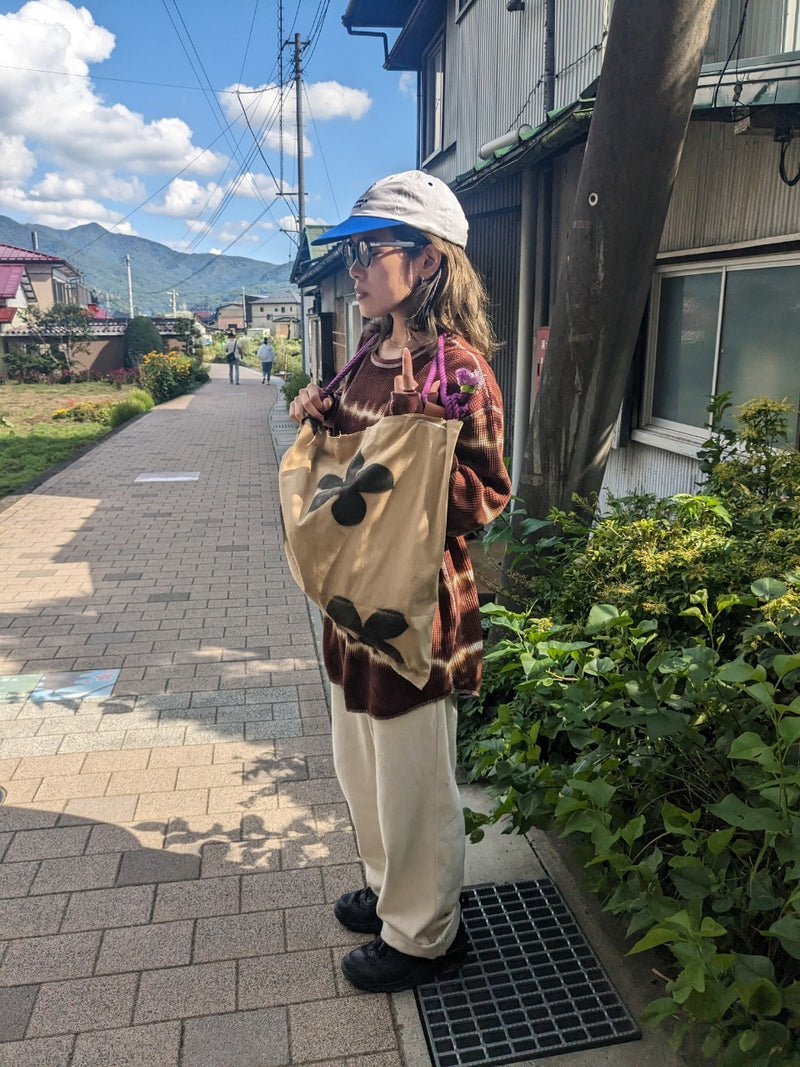 Custom ”Bloom canvas knapsack” /  Large (beige)