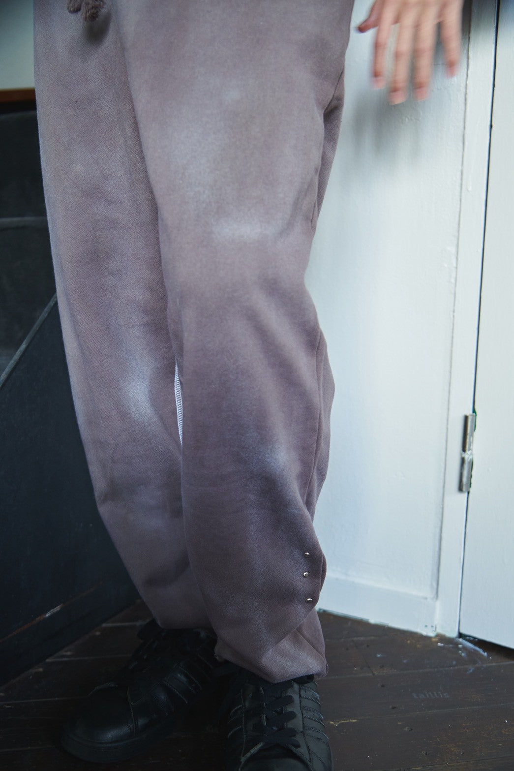 Dyed Cut off pants / Dark brown