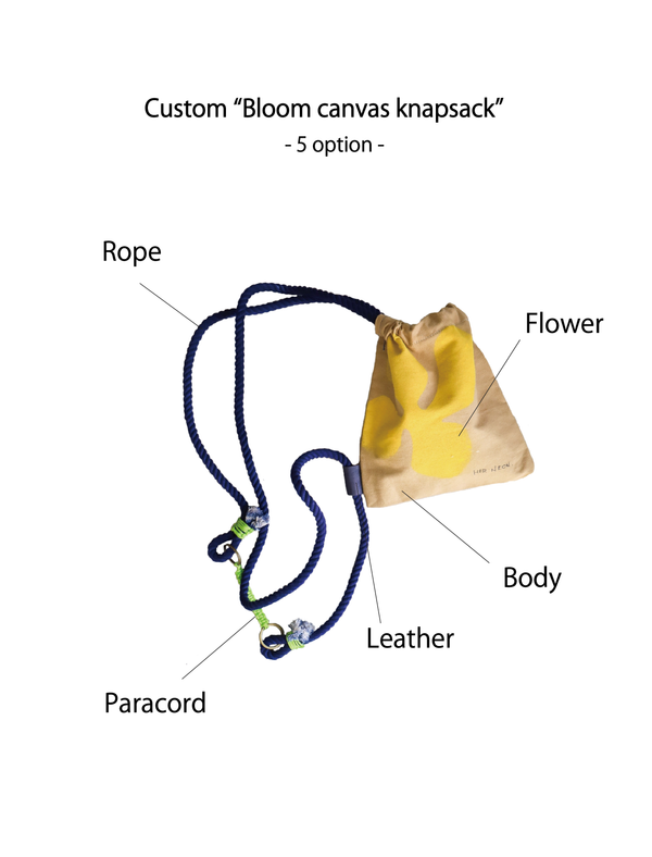 Custom ”Bloom canvas knapsack” Small (beige)