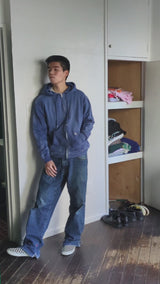 Dyed Zip-up Hoody / Blue