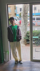 Dyed Zip-up Hoody / Dark brown