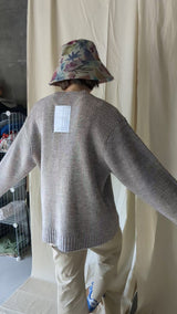 Oversized melange knit / Beige mix
