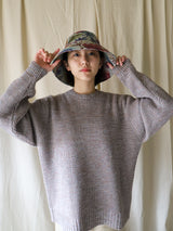 Oversized melange knit / Beige mix