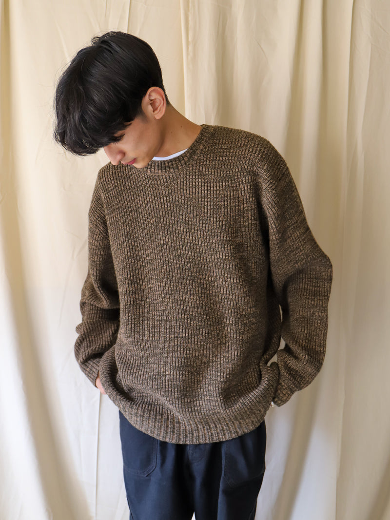 Oversized melange knit / Forest