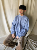 Oversized melange knit / Blue mix